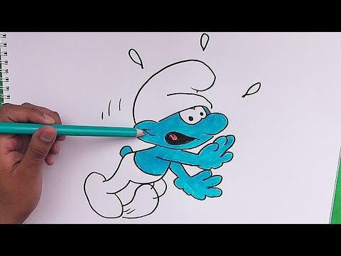 Como dibujar a Pitufo Tontín (Los Pitufos) - How to draw a Smurf Clumsy, dibujos de Los Pitufos, como dibujar Los Pitufos paso a paso