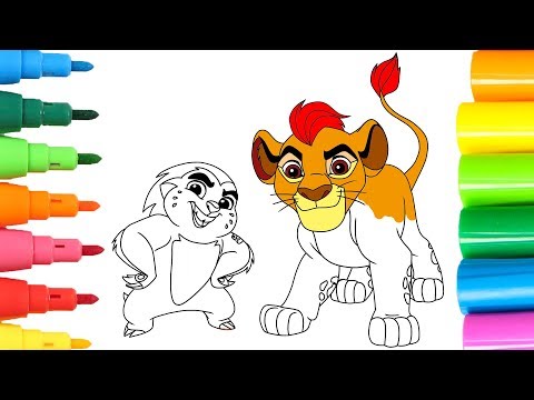 🎨 LA GUARDIA DEL LEÓN 🎨 Dibujamos y coloreamos a KION y BUNGA de Disney  Junior - YouTube, dibujos de La Guardia Del León, como dibujar La Guardia Del León paso a paso