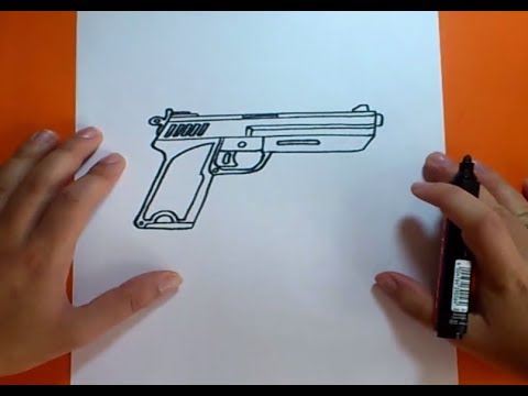 Como dibujar una pistola paso a paso  How to draw a gun - YouTube, dibujos de Una Pistola, como dibujar Una Pistola paso a paso