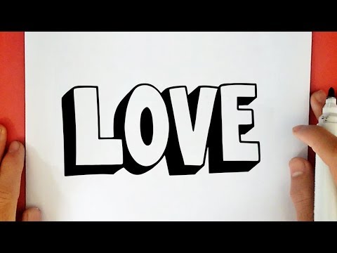 COMO DIBUJAR LOVE EN 3D - YouTube, dibujos de I Love You En 3D, como dibujar I Love You En 3D paso a paso