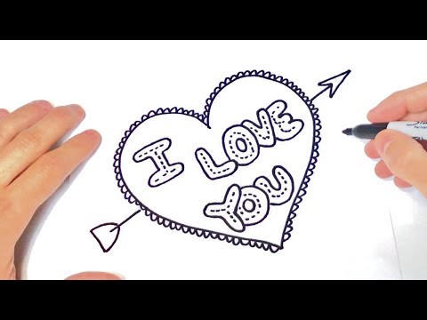 Como dibujar I Love You  Dibujo de I Love You - YouTube, dibujos de I Love You, como dibujar I Love You paso a paso