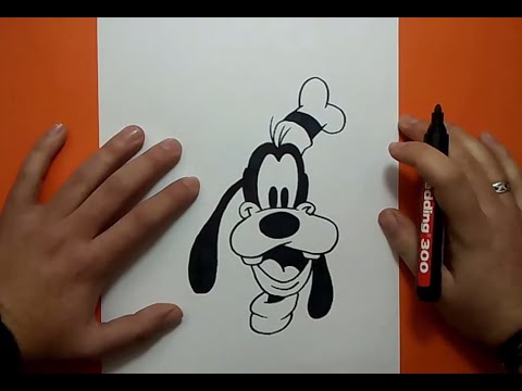 Como dibujar a Goofy paso a paso 2 - Disney - PintayCrea - over-blog - com, dibujos de Goofy, como dibujar Goofy paso a paso