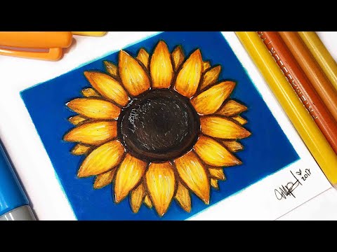 COMO DIBUJAR Y PINTAR UN GIRASOL - LOS TUTOS - YouTube, dibujos de Girasoles, como dibujar Girasoles paso a paso