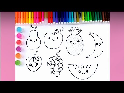 COMO DIBUJAR FRUTAS FÁCILES - YouTube, dibujos de Frutas, como dibujar Frutas paso a paso