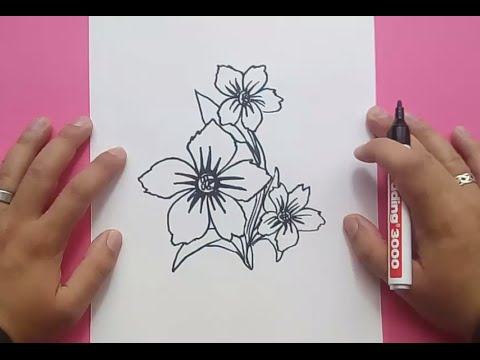 Como dibujar flores paso a paso 5  How to draw flowers 5, dibujos de Flores, como dibujar Flores paso a paso