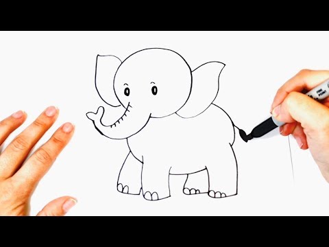 Como dibujar un Elefante Bonito  Dibujos Fáciles Para Niños - YouTube, dibujos de Elefantes, como dibujar Elefantes paso a paso
