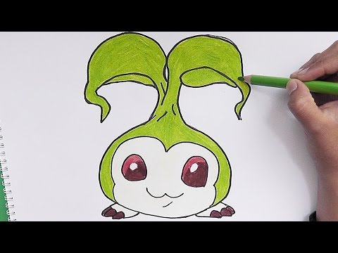 Como dibujar y pintar paso a paso a Palmon (Digimon) - How to draw and  paint step by step Palmon, dibujos de Digimon, como dibujar Digimon paso a paso