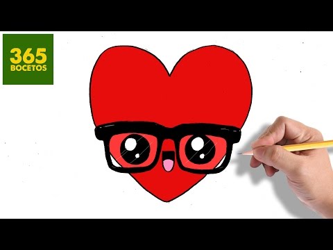 COMO DIBUJAR CORAZON KAWAII PASO A PASO - Dibujos kawaii fáciles - YouTube, dibujos de Corazón Kawaii, como dibujar Corazón Kawaii paso a paso