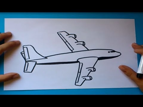 Como dibujar un avion paso a paso 2  How to draw a plane 2, dibujos de Aviones, como dibujar Aviones paso a paso