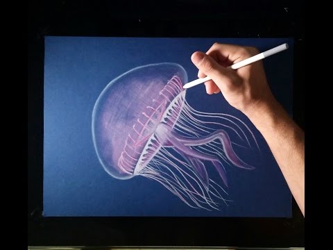Cómo dibujar una Medusa con lápices de colores, dibujos de Una Medusa Realista, como dibujar Una Medusa Realista paso a paso