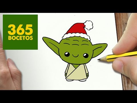 COMO DIBUJAR YODA PARA NAVIDAD PASO A PASO: Dibujos kawaii navideños - How  to draw a YODA - YouTube, dibujos de A Yoda De Star Wars, como dibujar A Yoda De Star Wars paso a paso