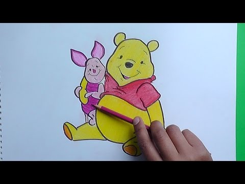 Dibujando y coloreando a Winnie Pooh y Piglet - Drawing and coloring Winnie  the Pooh and Piglet - YouTube, dibujos de A Winnie The Pooh Muy Pequeño, como dibujar A Winnie The Pooh Muy Pequeño paso a paso