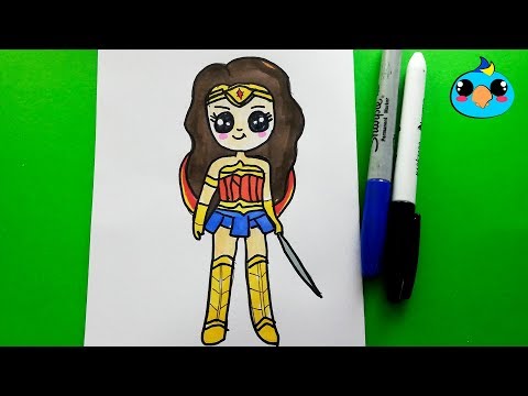 Como Dibujar a La Mujer Maravilla kAWAII - How To Draw Wonder Woman, dibujos de A Wonder Woman, como dibujar A Wonder Woman paso a paso