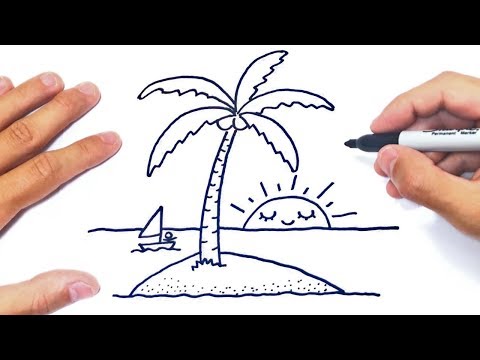 Cómo dibujar una Isla Paso a Paso  Dibujo de Isla - YouTube, dibujos de Una Isla, como dibujar Una Isla paso a paso