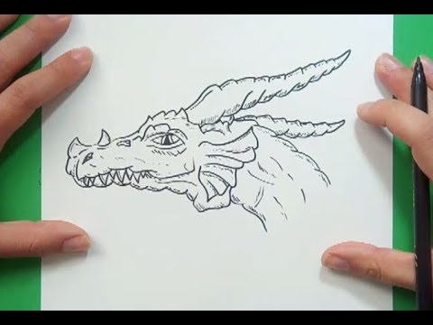 Como dibujar un dragon paso a paso 18  How to draw one dragon 18, dibujos de A Un Dragón, como dibujar A Un Dragón paso a paso