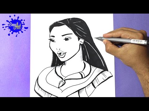 Como Dibujar a Pocahontas l How to Draw Pocahontas l Como Dibujar una  princesa, dibujos de A Pocahontas, como dibujar A Pocahontas paso a paso