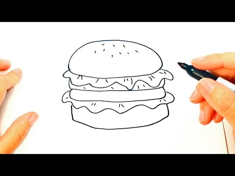 Cómo dibujar una Hamburguesa paso a paso  Dibujo fácil de Hamburguesa -  YouTube, dibujos de Una Hamburguesa, como dibujar Una Hamburguesa paso a paso