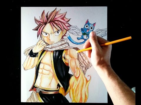 Natsu & Happy (Fairy Tail)  Speed Drawing  Artemaster  Prismacolor  Pencils, dibujos de A Natsu Happy De Fairy Tail, como dibujar A Natsu Happy De Fairy Tail paso a paso