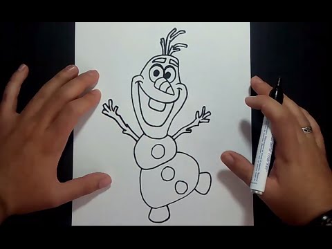 Como dibujar a Olaf paso a paso - Frozen  How to draw Olaf - Frozen, dibujos de A Olaf De Disney, como dibujar A Olaf De Disney paso a paso