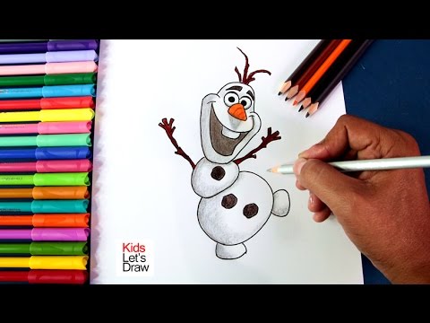 Cómo dibujar a OLAF de Frozen usando lápices de color, dibujos de A Olaf De Disney, como dibujar A Olaf De Disney paso a paso