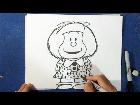 Cómo dibujar a Mafalda  How to draw Mafalda, dibujos de A Mafalda, como dibujar A Mafalda paso a paso