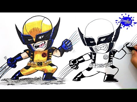 How to Draw wolverine (X-Men)  Como Dibujar awolverine paso a paso  Easy  art, dibujos de A Los X-Men, como dibujar A Los X-Men paso a paso
