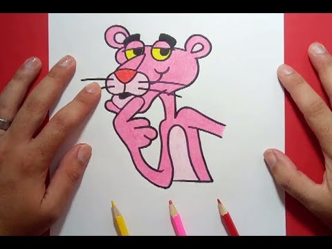 Como dibujar a la pantera rosa paso a paso 2  How to draw the pink panther  2, dibujos de A La Pantera Rosa, como dibujar A La Pantera Rosa paso a paso