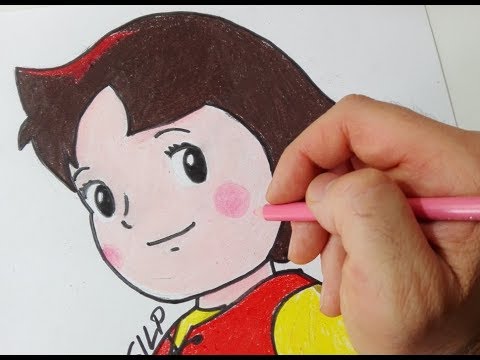 Cómo dibujar y colorear Heidi, dibujos de A Heidi, como dibujar A Heidi paso a paso