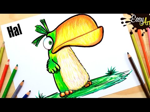 Cómo dibujar a Hal( ANGRY BIRDS 2016) how to draw Hal (ANGRY BIRDS  2016)PARTE 2, dibujos de A Hal De Angry Birds, como dibujar A Hal De Angry Birds paso a paso
