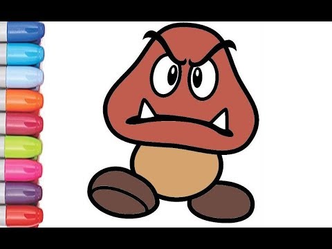 Como Dibujar y Pintar a Goomba de Mario Bros - YouTube, dibujos de A Goomba De Nintendo, como dibujar A Goomba De Nintendo paso a paso