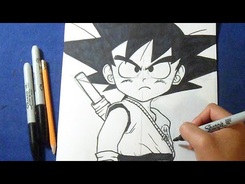 Cómo dibujar a Goku Niño 