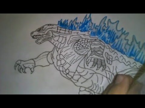 Dibujando a Legendary Godzilla 2019 (Parte 1) - YouTube, dibujos de A Godzilla 2019, como dibujar A Godzilla 2019 paso a paso