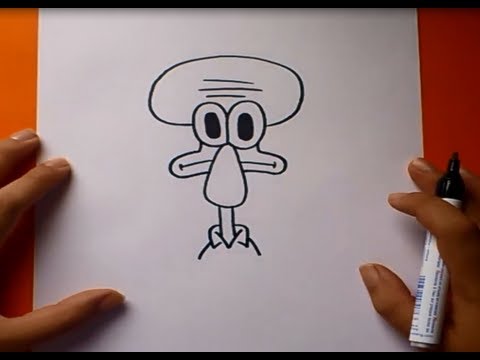 Como dibujar a Calamardo paso a paso 2 - Bob esponja  How to draw  Calamardo 2 - Sponge bob, dibujos de A Calamardo, como dibujar A Calamardo paso a paso