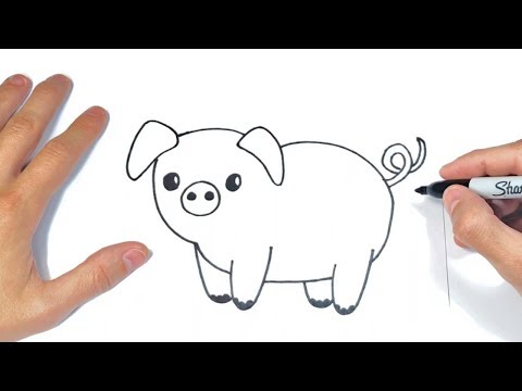 Cómo dibujar un Cerdo Paso a Paso  Dibujar Animales de la Granja - YouTube, dibujos de Videos De Animales, como dibujar Videos De Animales paso a paso
