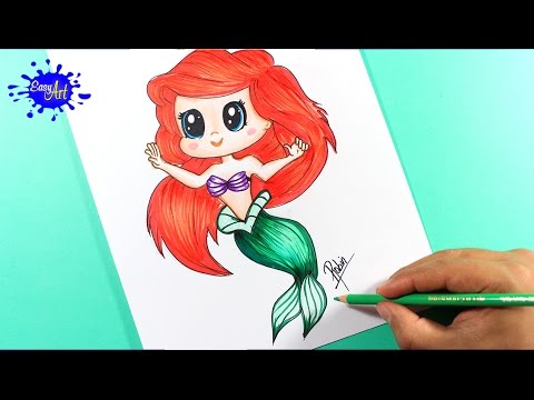 Como dibujar Ariel la sirenita l how to draw little mermaid l Drawing Manga, dibujos de A Ariel De La Sirenita, como dibujar A Ariel De La Sirenita paso a paso