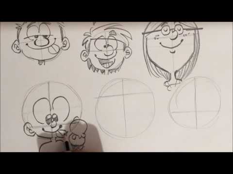 APRENDER A DIBUJAR CARICATURAS jugando con la simetría, dibujos de Una Caricatura, como dibujar Una Caricatura paso a paso