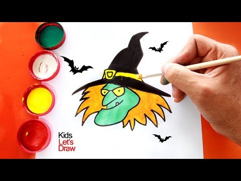 Cómo Dibujar una Cara de Bruja (Dibujos de Halloween), dibujos de Una Bruja Para Halloween, como dibujar Una Bruja Para Halloween paso a paso