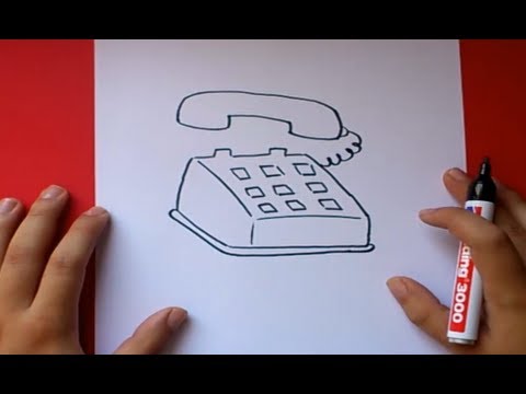 Como dibujar un telefono paso a paso  How to draw a phone, dibujos de Un Telefono, como dibujar Un Telefono paso a paso