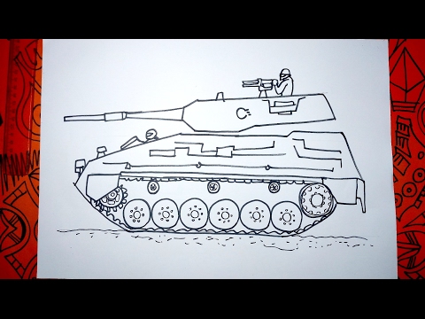 Aprende a dibujar un Tanque TAM paso a paso - YouTube, dibujos de Un Tanque, como dibujar Un Tanque paso a paso