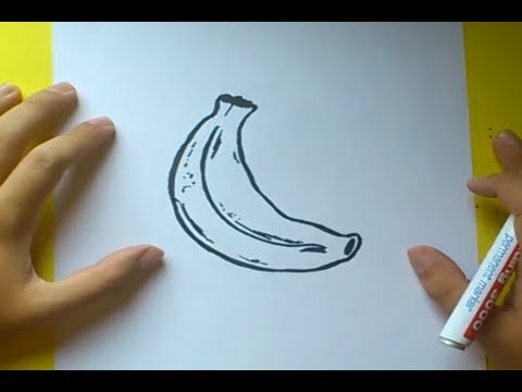Como dibujar una banana paso a paso  How to draw a banana, dibujos de Un Plátano, como dibujar Un Plátano paso a paso