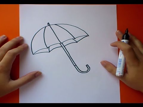 Como dibujar un paraguas paso a paso  How to draw an umbrella, dibujos de Un Paraguas, como dibujar Un Paraguas paso a paso