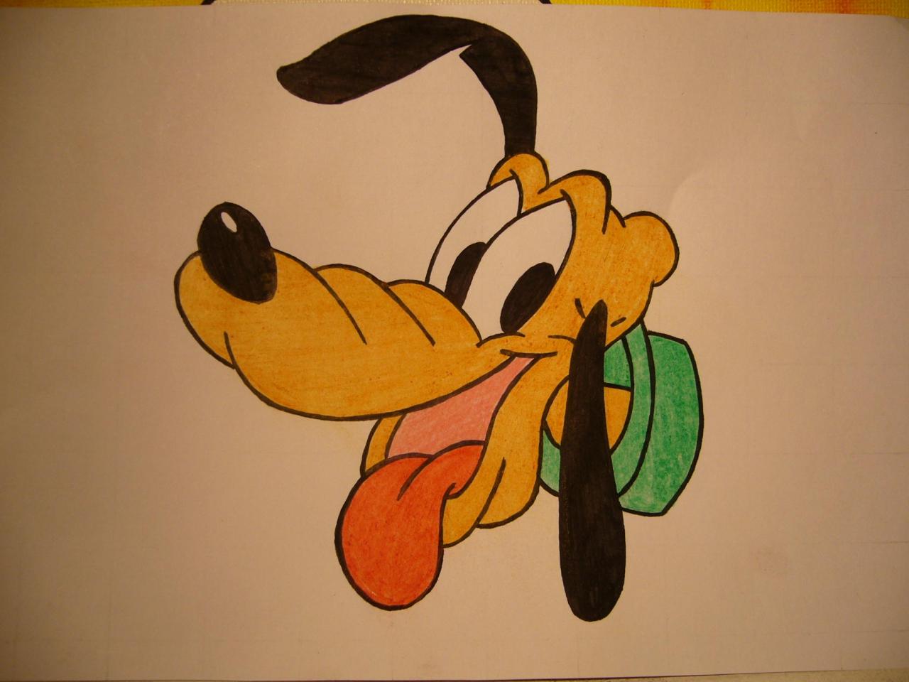 Cómo dibujar la cara de Pluto - 11 pasos, dibujos de Pluto, como dibujar Pluto paso a paso