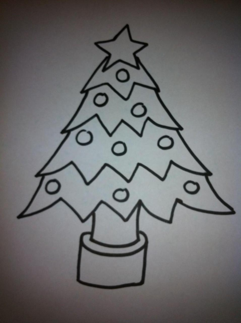 Cómo dibujar un árbol de Navidad - 7 pasos, dibujos de Un Árbol De Navidad, como dibujar Un Árbol De Navidad paso a paso