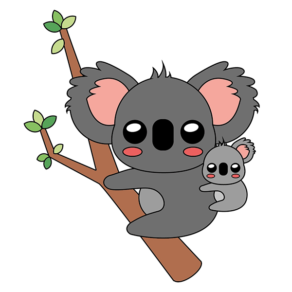 Cómo dibujar un Koala Kawaii ✍  COMODIBUJAR - CLUB, dibujos de Un Koala, como dibujar Un Koala paso a paso