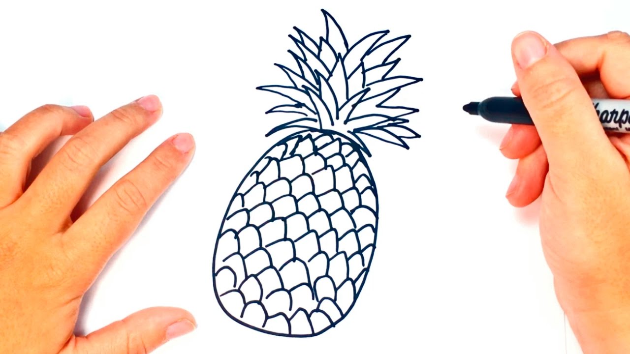 Cómo dibujar una Piña paso a paso Dibujo fácil de Piña, dibujos de Una Pina, como dibujar Una Pina paso a paso