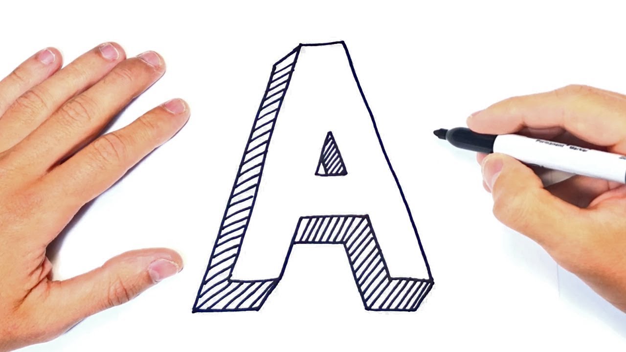 Como dibujar la Letra A paso a paso  Dibujo Letra A, dibujos de Letras, como dibujar Letras paso a paso