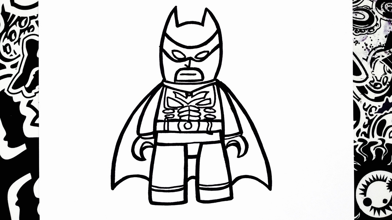 como dibujar a batman lego  how to draw batman lego, dibujos de Lego Batman, como dibujar Lego Batman paso a paso