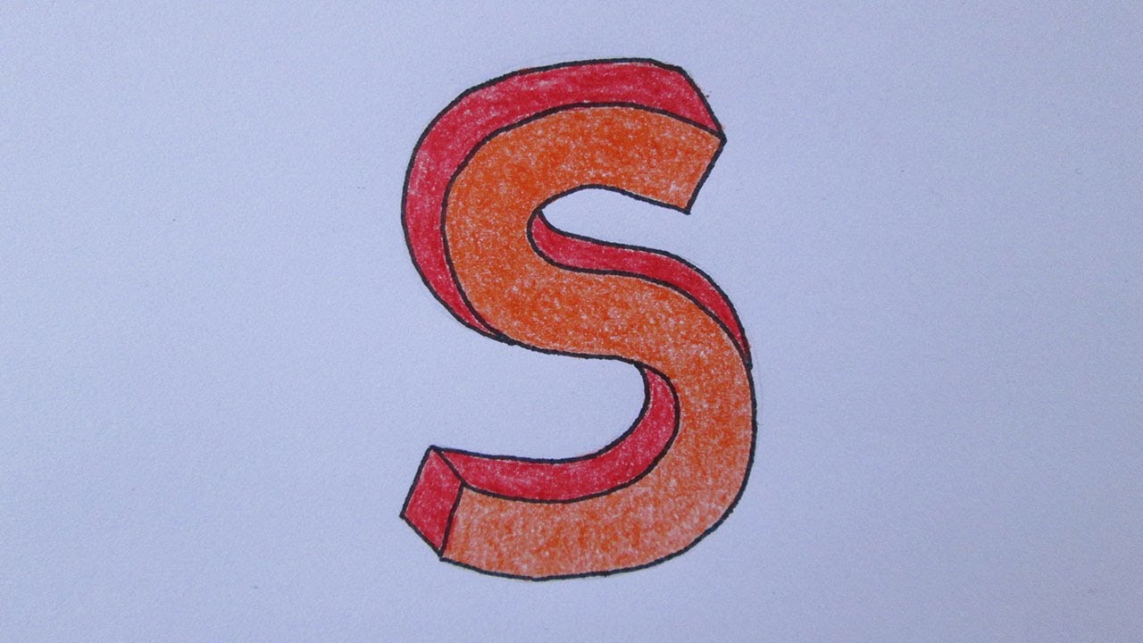Cómo dibujar la letra S, dibujos de La Letra S, como dibujar La Letra S paso a paso