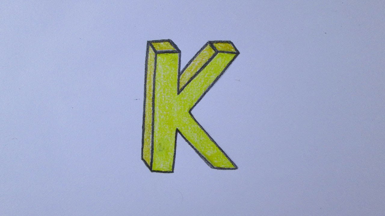 Cómo dibujar la letra K, dibujos de K, como dibujar K paso a paso