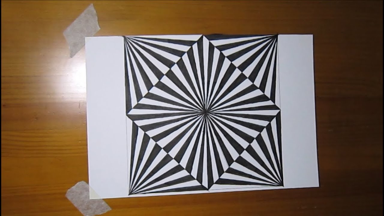 DIBUJANDO ILUSIONES ÓPTICAS!! #3, dibujos de Ilusiones Opticas, como dibujar Ilusiones Opticas paso a paso
